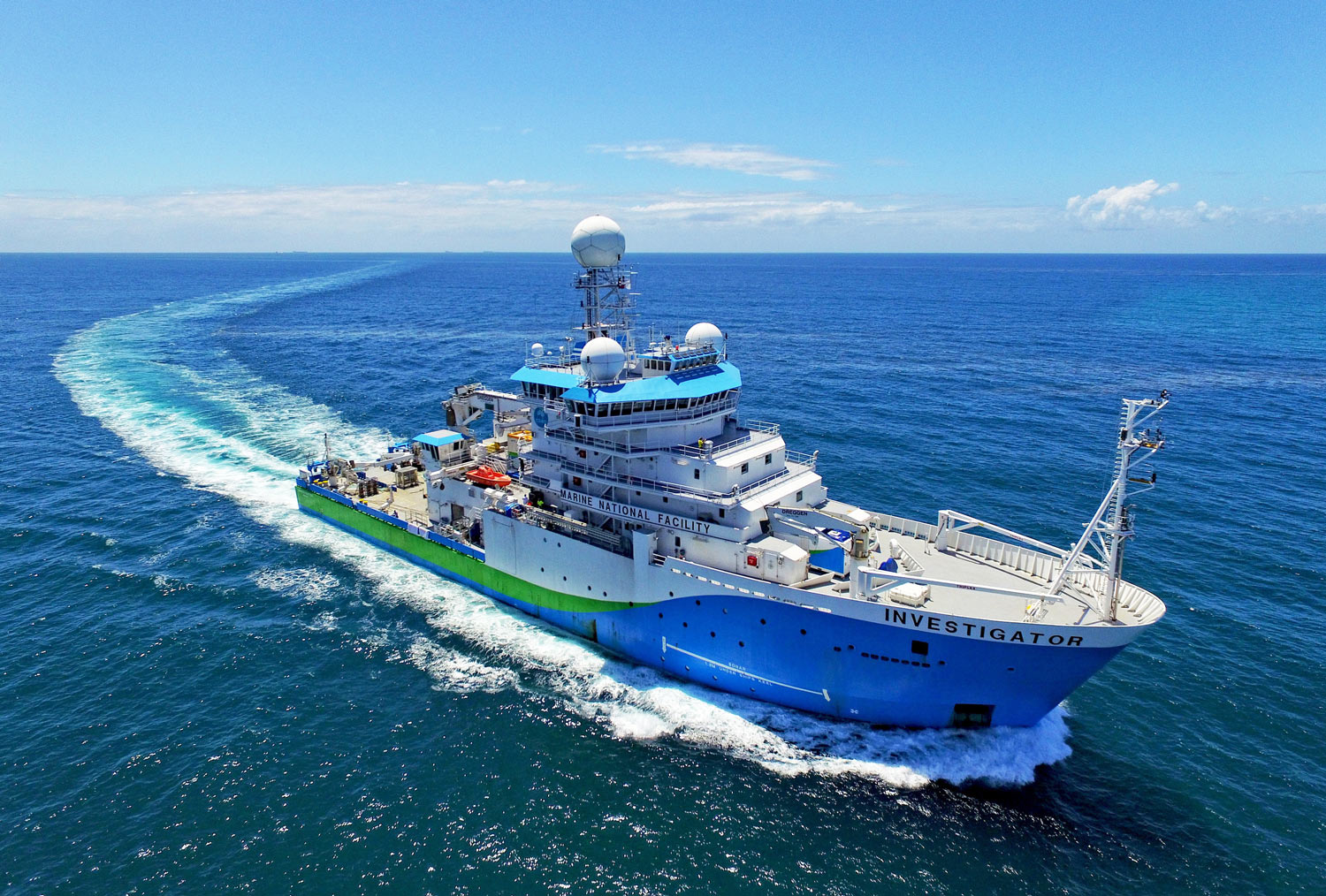 Research Vessel Investigator in open ocean